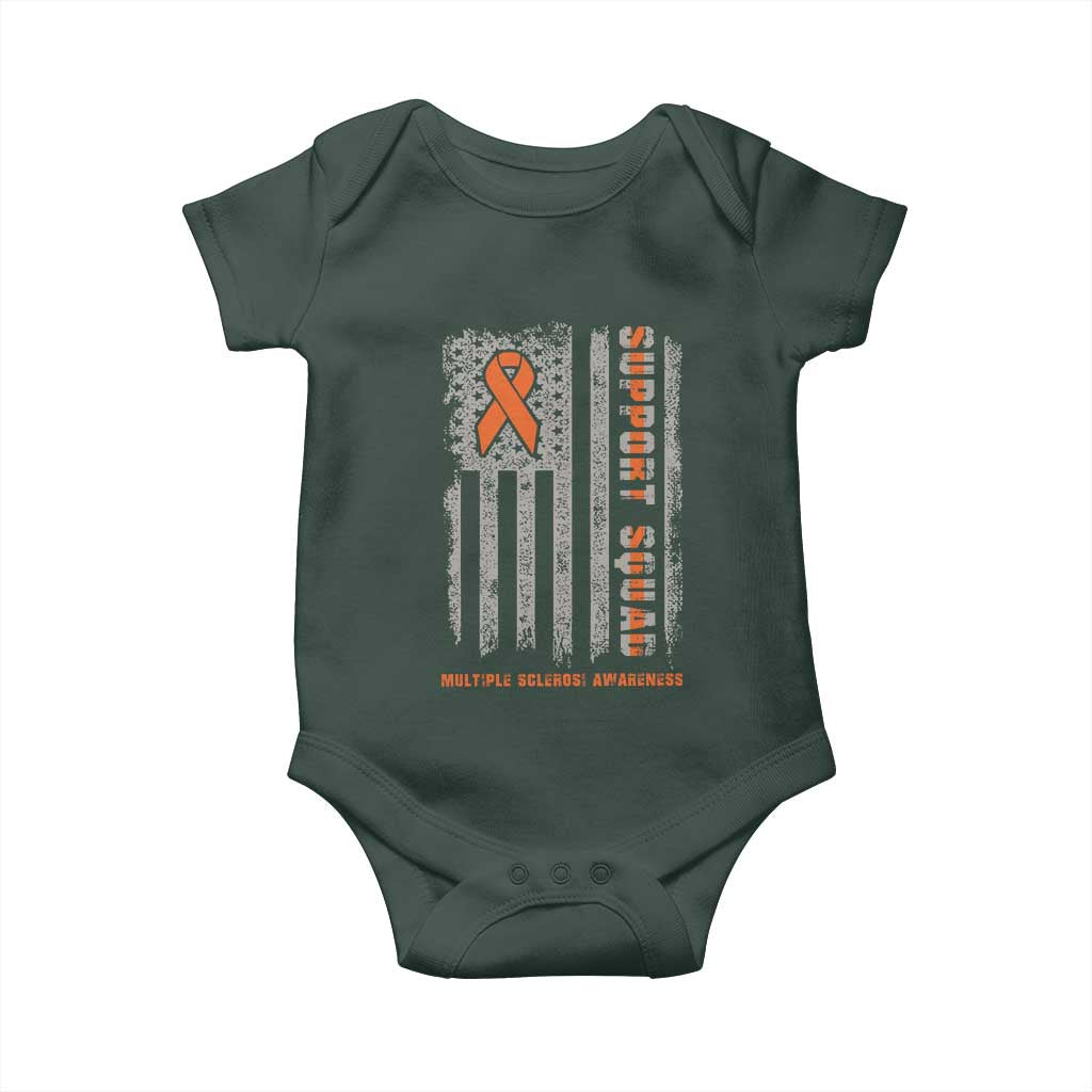 MS Support Squad Baby Onesie Orange Ribbon Multiple Sclerosis Awareness USA Flag TS10 Print Your Wear