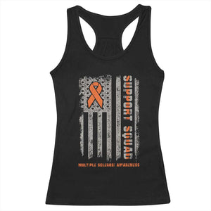MS Support Squad Racerback Tank Top Orange Ribbon Multiple Sclerosis Awareness USA Flag TS10 Black Print Your Wear