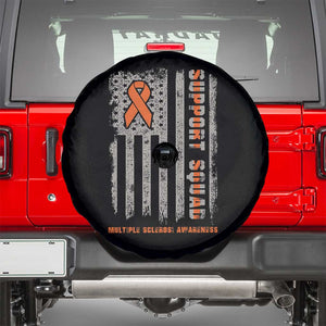 MS Support Squad Spare Tire Cover Orange Ribbon Multiple Sclerosis Awareness USA Flag TS10 Black Print Your Wear