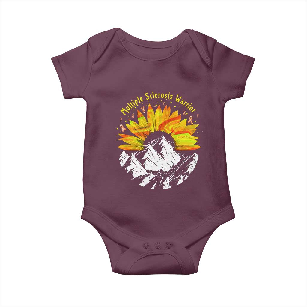 MS Warrior Baby Onesie Orange Ribbon Sunflower Multiple Sclerosis Awareness TS10 Maroon Print Your Wear