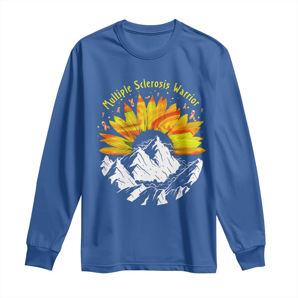 MS Warrior Long Sleeve Shirt Orange Ribbon Sunflower Multiple Sclerosis Awareness TS10 Royal Blue Print Your Wear