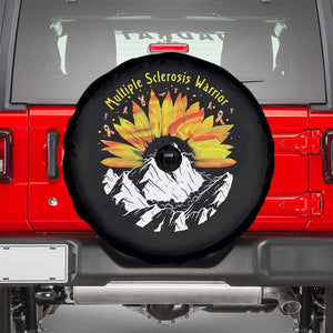 MS Warrior Spare Tire Cover Orange Ribbon Sunflower Multiple Sclerosis Awareness TS10 Black Print Your Wear