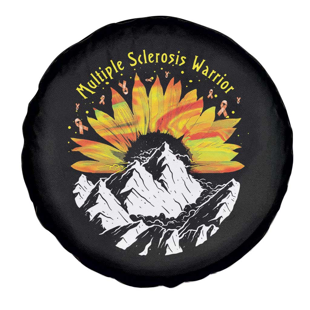 MS Warrior Spare Tire Cover Orange Ribbon Sunflower Multiple Sclerosis Awareness TS10 Print Your Wear
