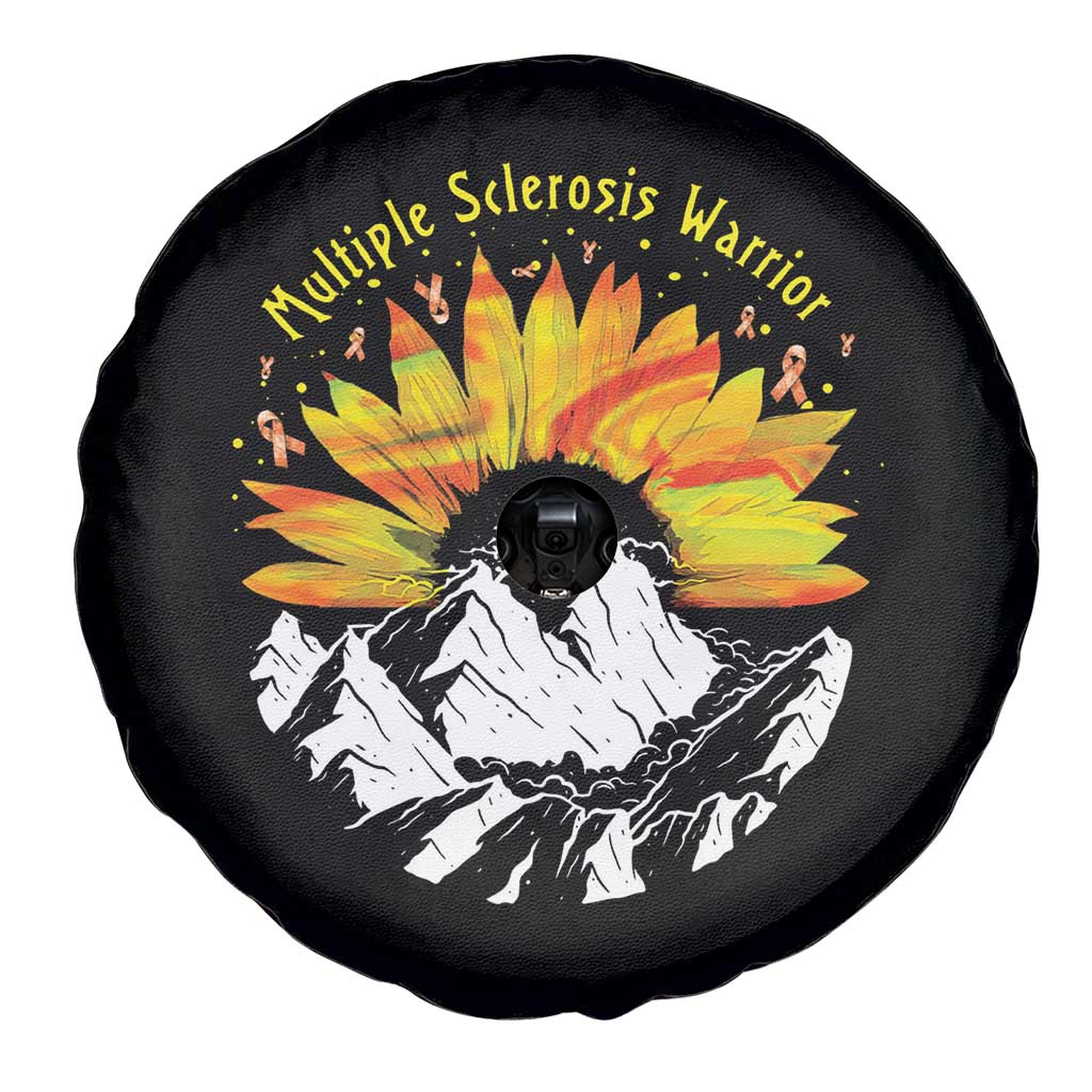 MS Warrior Spare Tire Cover Orange Ribbon Sunflower Multiple Sclerosis Awareness TS10 Print Your Wear