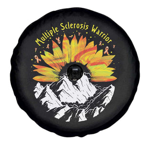 MS Warrior Spare Tire Cover Orange Ribbon Sunflower Multiple Sclerosis Awareness TS10 Print Your Wear