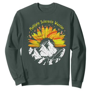 MS Warrior Sweatshirt Orange Ribbon Sunflower Multiple Sclerosis Awareness TS10 Dark Forest Green Print Your Wear