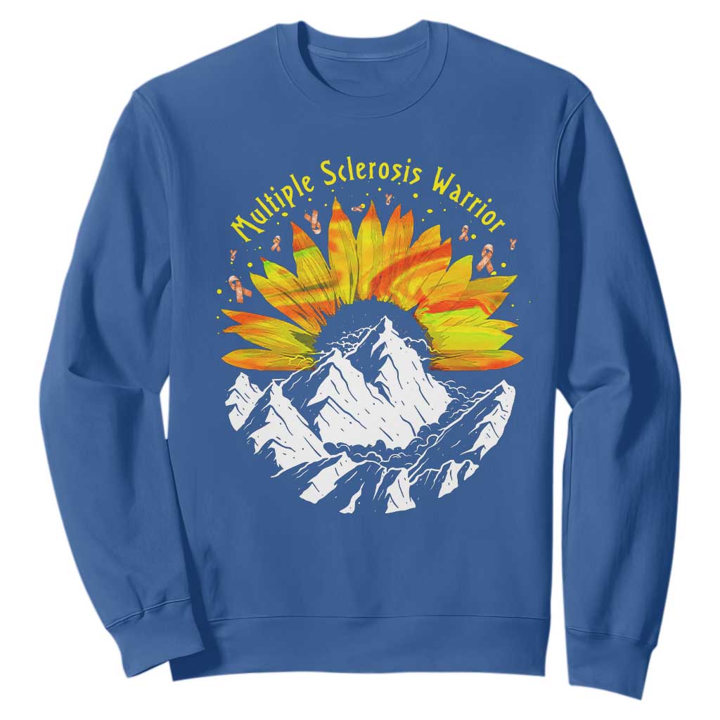 MS Warrior Sweatshirt Orange Ribbon Sunflower Multiple Sclerosis Awareness TS10 Royal Blue Print Your Wear