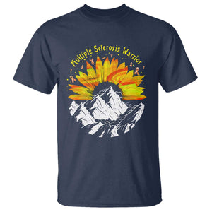MS Warrior T Shirt Orange Ribbon Sunflower Multiple Sclerosis Awareness TS10 Navy Print Your Wear