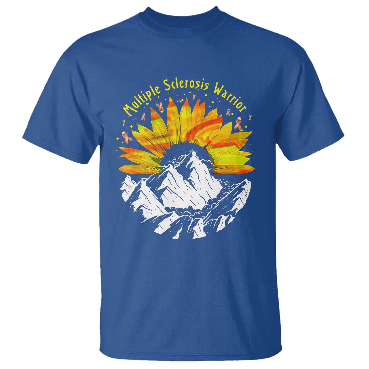 MS Warrior T Shirt Orange Ribbon Sunflower Multiple Sclerosis Awareness TS10 Royal Blue Print Your Wear