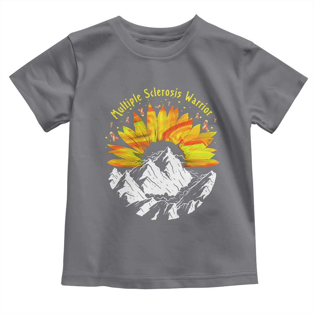 MS Warrior Toddler T Shirt Orange Ribbon Sunflower Multiple Sclerosis Awareness TS10 Charcoal Print Your Wear