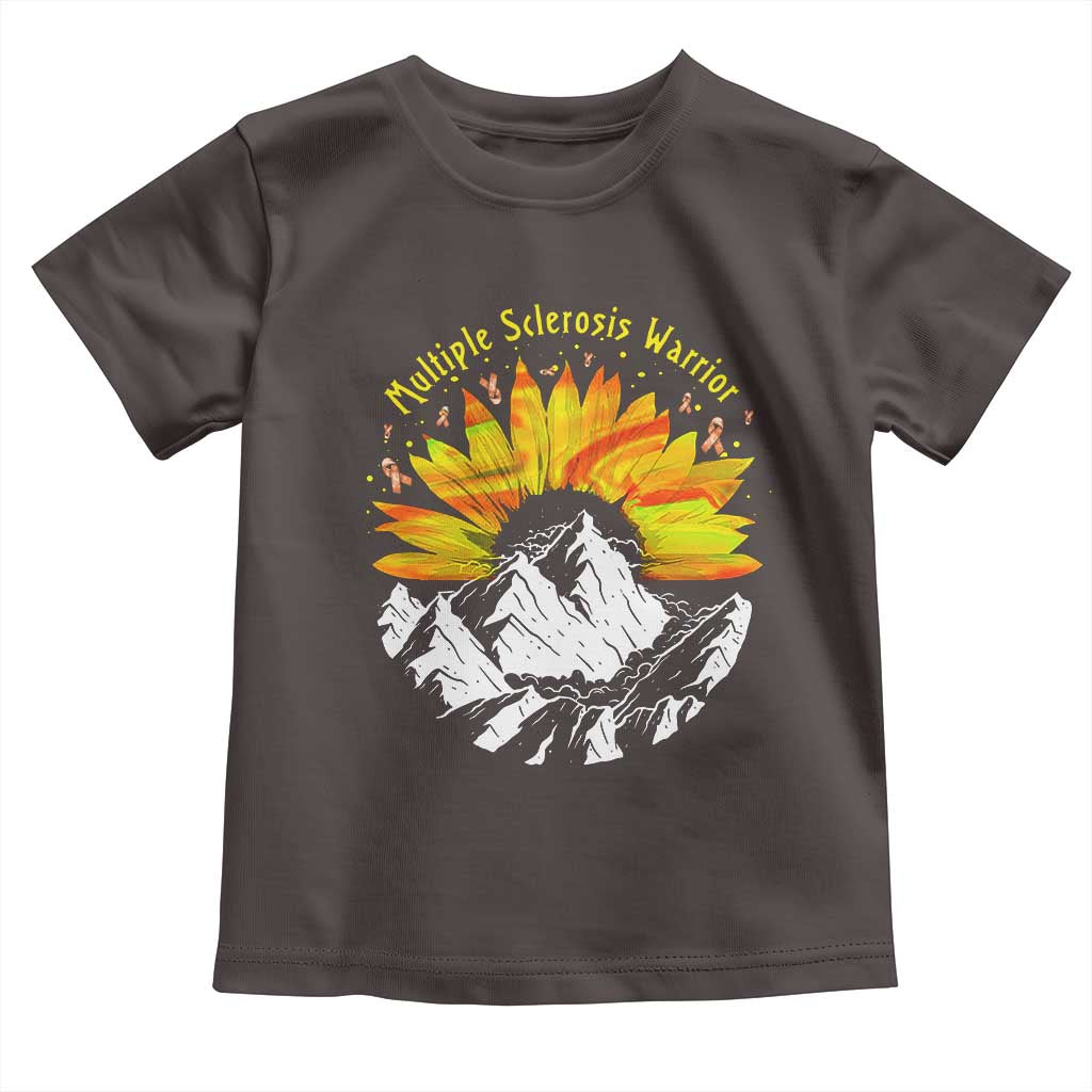 MS Warrior Toddler T Shirt Orange Ribbon Sunflower Multiple Sclerosis Awareness TS10 Dark Chocolate Print Your Wear