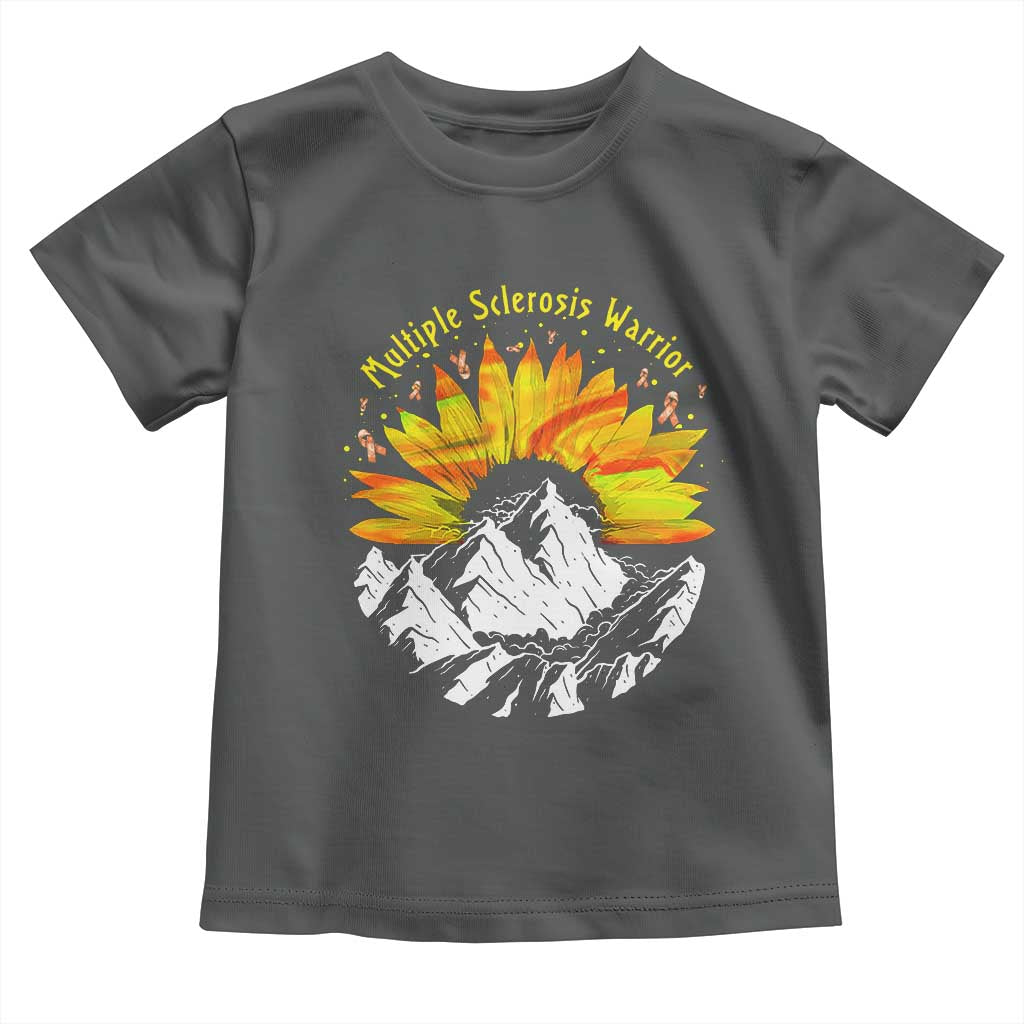 MS Warrior Toddler T Shirt Orange Ribbon Sunflower Multiple Sclerosis Awareness TS10 Dark Heather Print Your Wear