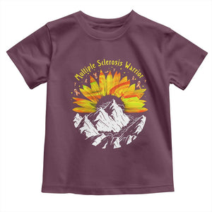 MS Warrior Toddler T Shirt Orange Ribbon Sunflower Multiple Sclerosis Awareness TS10 Maroon Print Your Wear