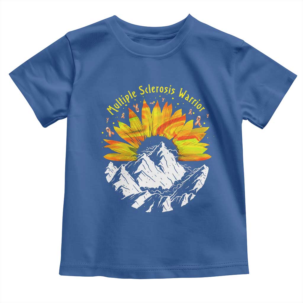 MS Warrior Toddler T Shirt Orange Ribbon Sunflower Multiple Sclerosis Awareness TS10 Royal Blue Print Your Wear