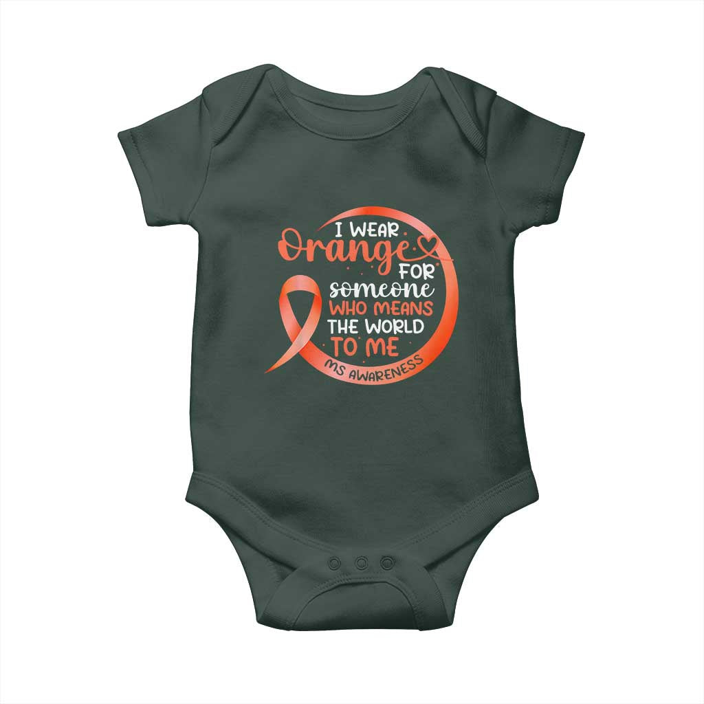 Multiple Sclerosis Awareness Baby Onesie Orange Ribbon I Wear Orange For Someone MS Support TS10 Print Your Wear