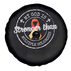 MS Awareness Spare Tire Cover Orange Ribbon God Stronger MS TS10 Print Your Wear