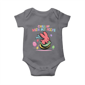 Easter Day Baby Onesie Chillin With My Peeps Bunnies TS10 Charcoal Print Your Wear