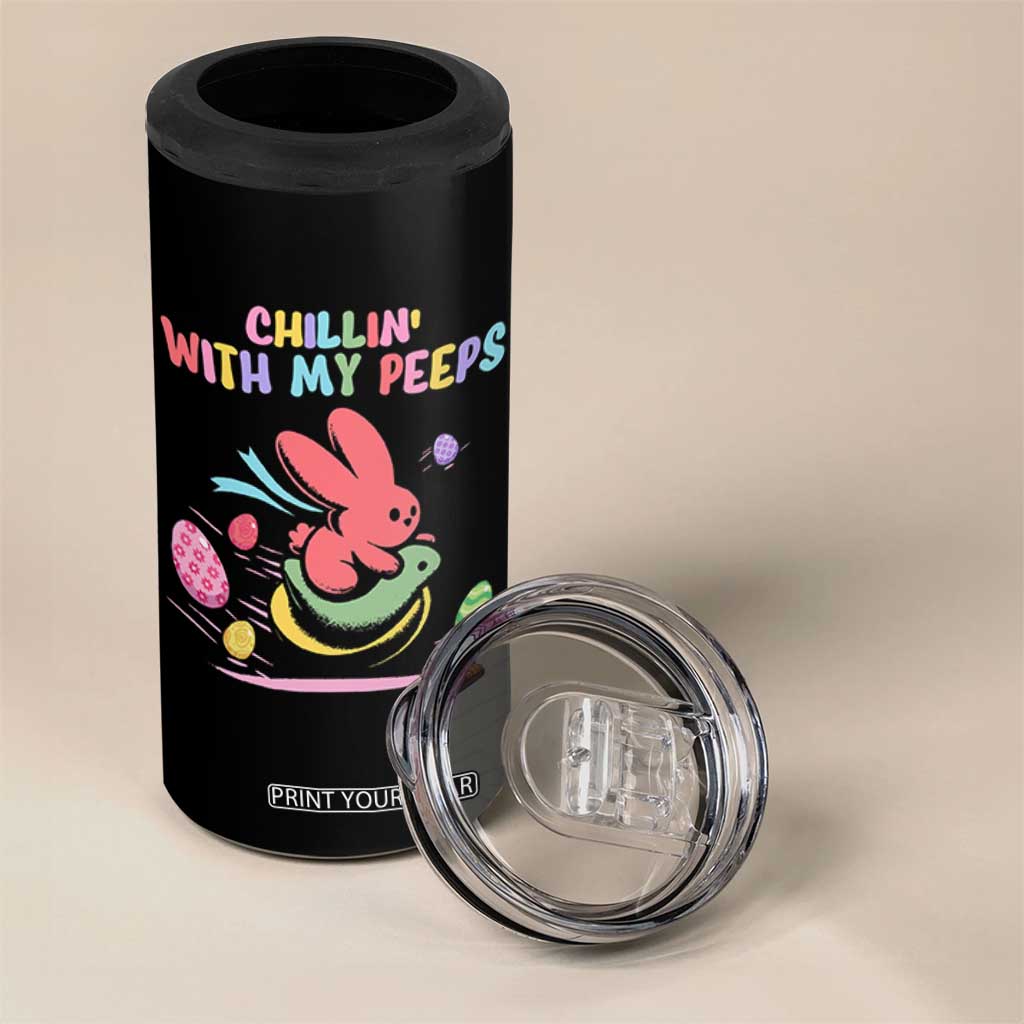 Easter Day 4 in 1 Can Cooler Tumbler Chillin With My Peeps Bunnies TS10 Print Your Wear