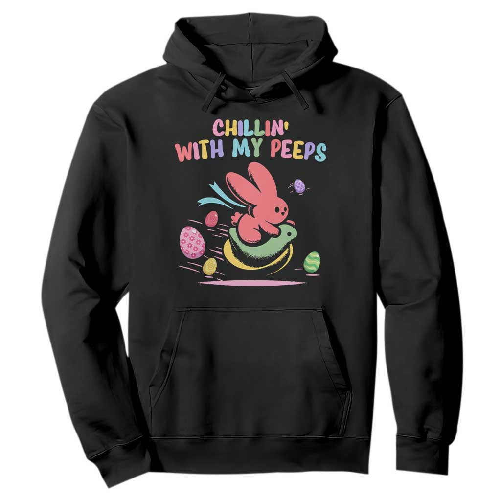 Easter Day Hoodie Chillin With My Peeps Bunnies TS10 Black Print Your Wear