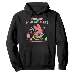 Easter Day Hoodie Chillin With My Peeps Bunnies TS10 Black Print Your Wear