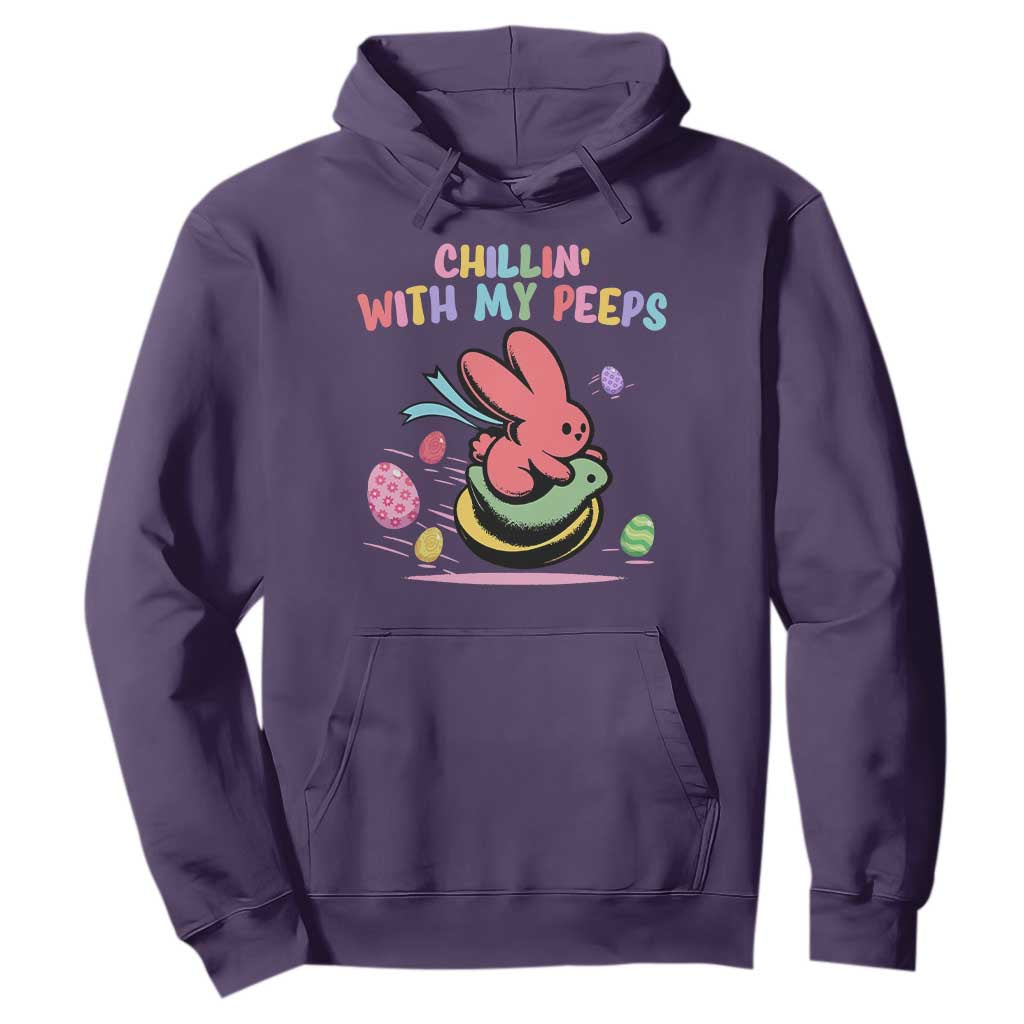 Easter Day Hoodie Chillin With My Peeps Bunnies TS10 Purple Print Your Wear