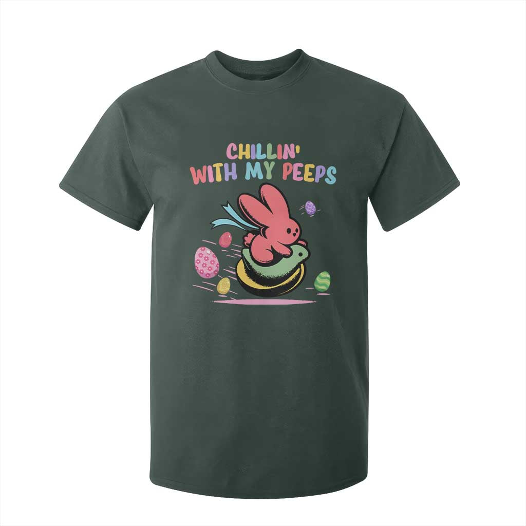 Easter Day T Shirt For Kid Chillin With My Peeps Bunnies TS10 Dark Forest Green Print Your Wear