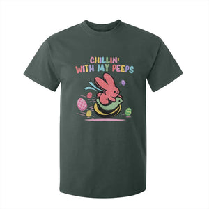 Easter Day T Shirt For Kid Chillin With My Peeps Bunnies TS10 Dark Forest Green Print Your Wear