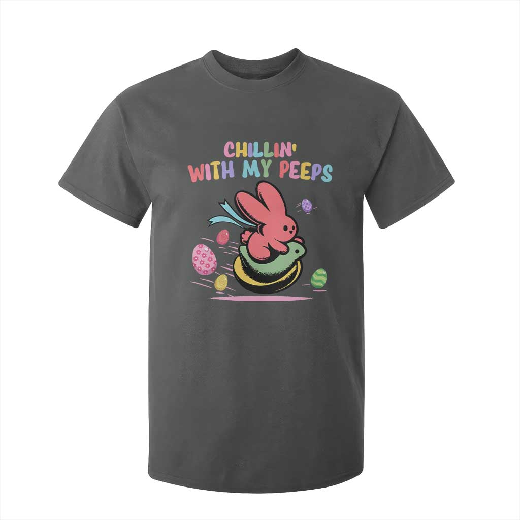 Easter Day T Shirt For Kid Chillin With My Peeps Bunnies TS10 Dark Heather Print Your Wear