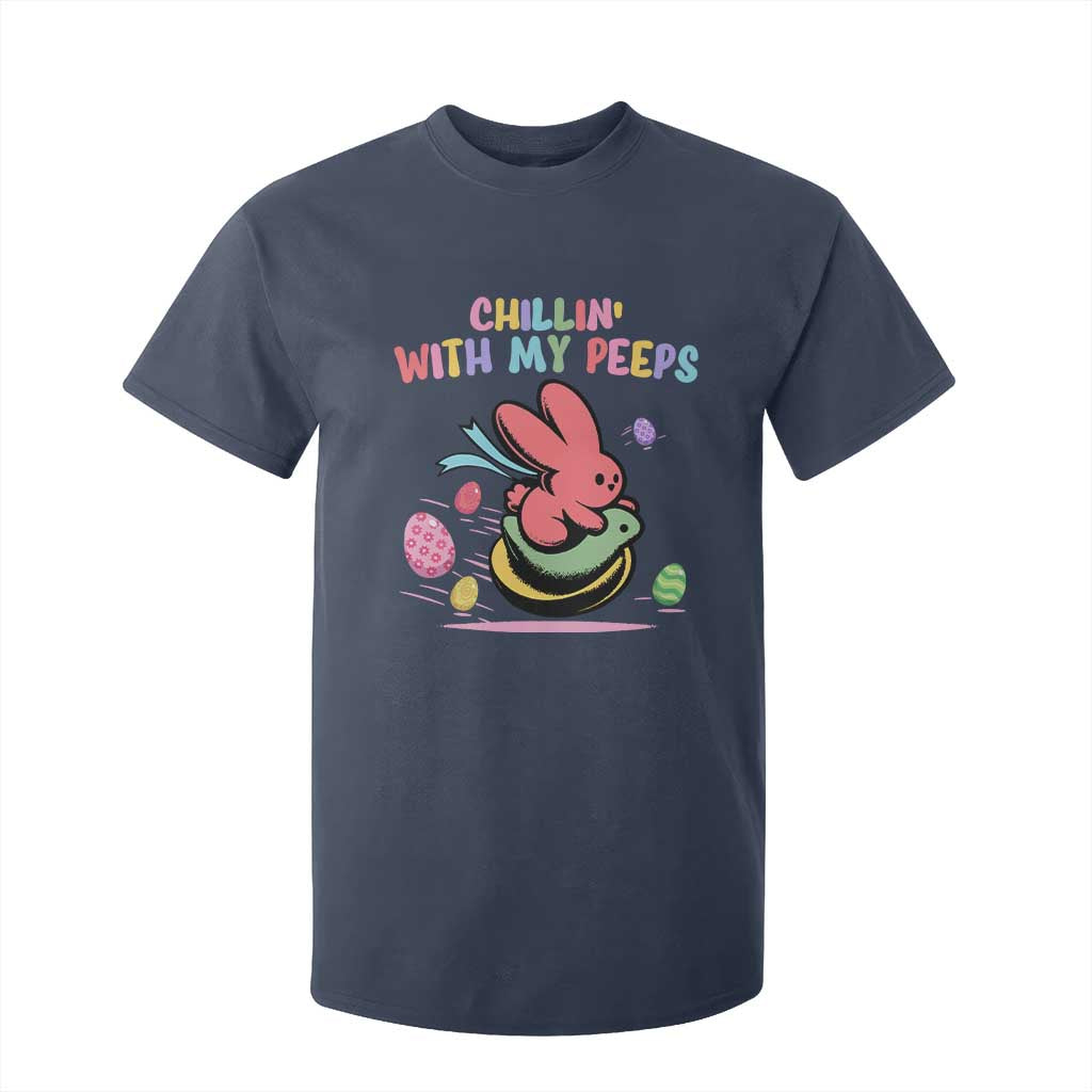 Easter Day T Shirt For Kid Chillin With My Peeps Bunnies TS10 Navy Print Your Wear