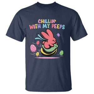 Easter Day T Shirt Chillin With My Peeps Bunnies TS10 Navy Print Your Wear