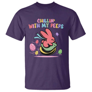 Easter Day T Shirt Chillin With My Peeps Bunnies TS10 Purple Print Your Wear