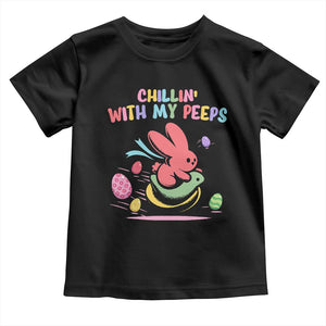 Easter Day Toddler T Shirt Chillin With My Peeps Bunnies TS10 Black Print Your Wear