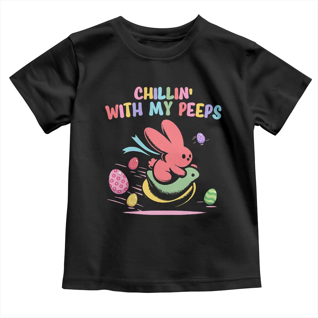 Easter Day Toddler T Shirt Chillin With My Peeps Bunnies TS10 Black Print Your Wear