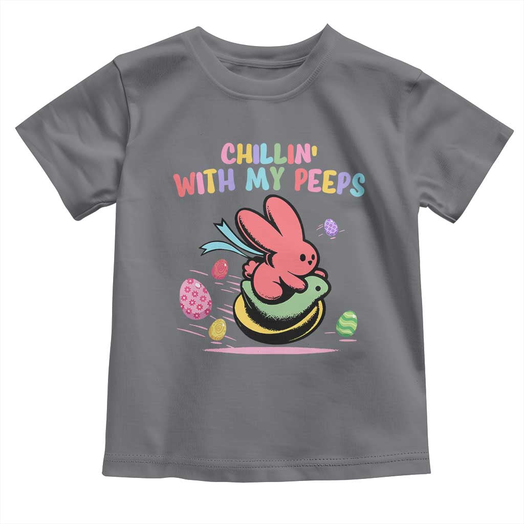 Easter Day Toddler T Shirt Chillin With My Peeps Bunnies TS10 Charcoal Print Your Wear