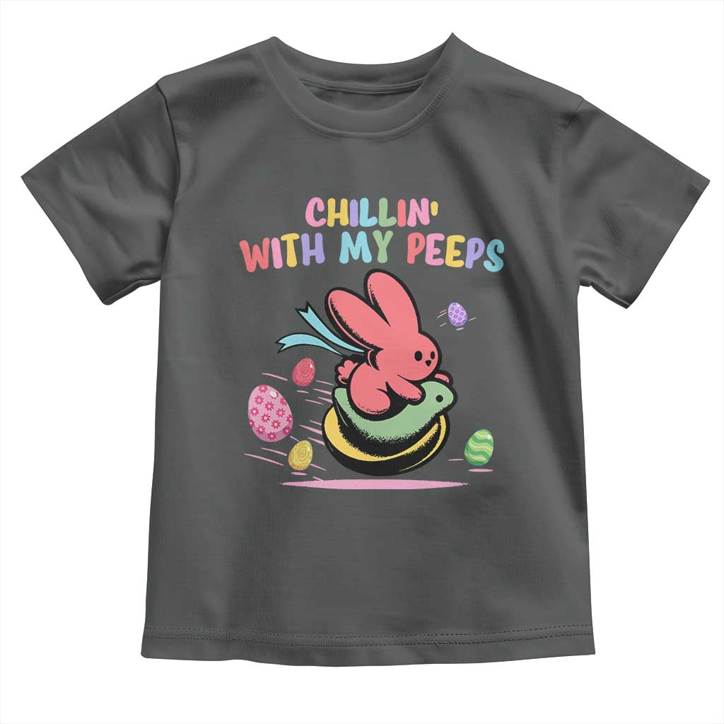Easter Day Toddler T Shirt Chillin With My Peeps Bunnies TS10 Dark Heather Print Your Wear