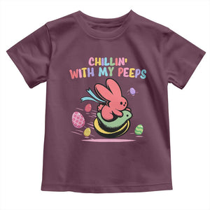 Easter Day Toddler T Shirt Chillin With My Peeps Bunnies TS10 Maroon Print Your Wear