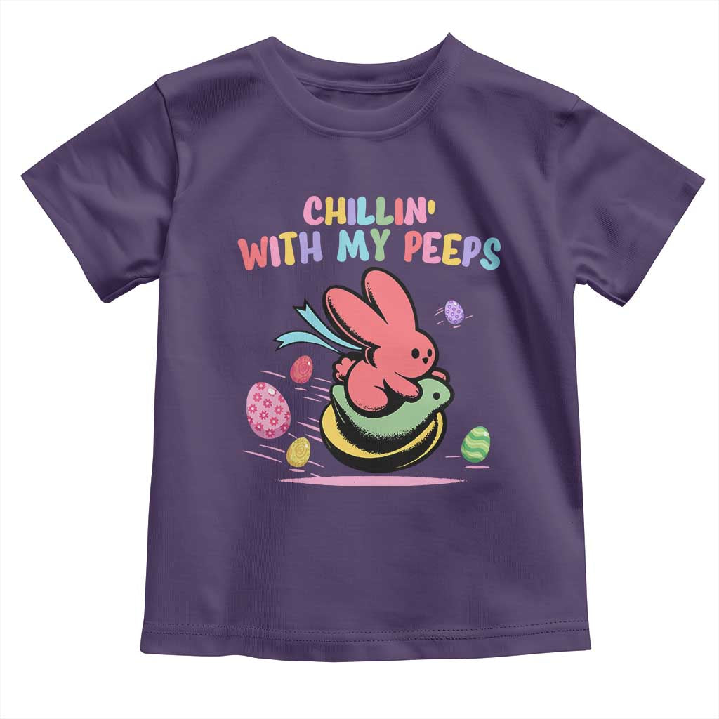 Easter Day Toddler T Shirt Chillin With My Peeps Bunnies TS10 Purple Print Your Wear