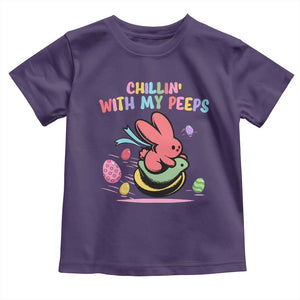 Easter Day Toddler T Shirt Chillin With My Peeps Bunnies TS10 Purple Print Your Wear