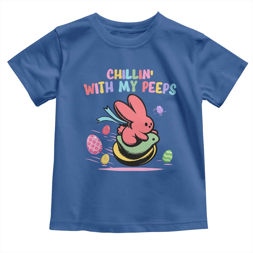 Easter Day Toddler T Shirt Chillin With My Peeps Bunnies TS10 Royal Blue Print Your Wear