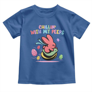 Easter Day Toddler T Shirt Chillin With My Peeps Bunnies TS10 Royal Blue Print Your Wear