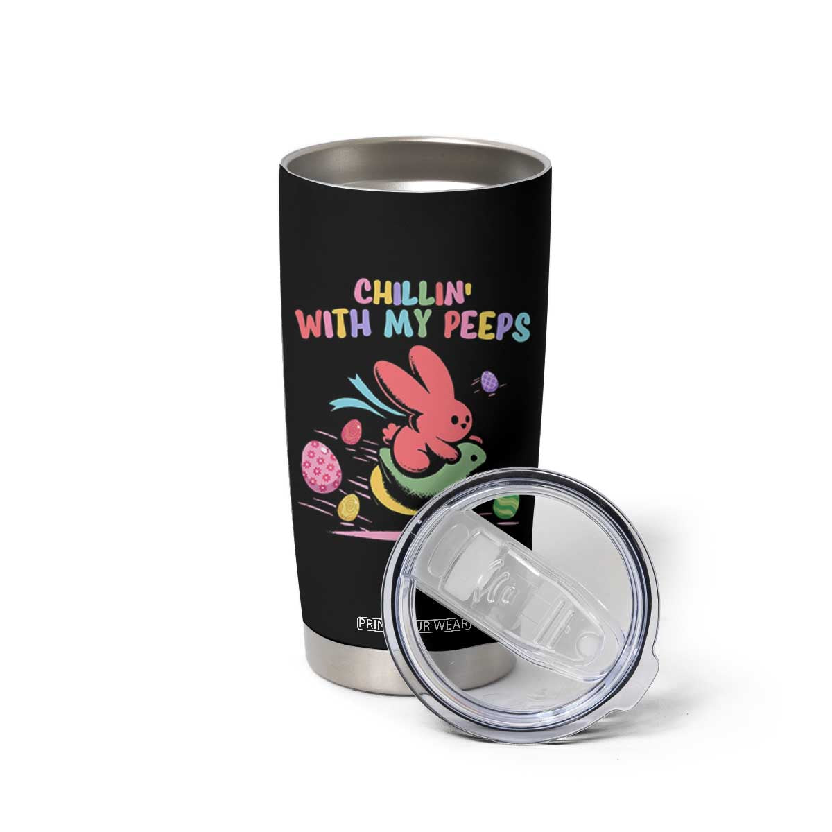 Easter Day Tumbler Cup Chillin With My Peeps Bunnies TS10 Print Your Wear