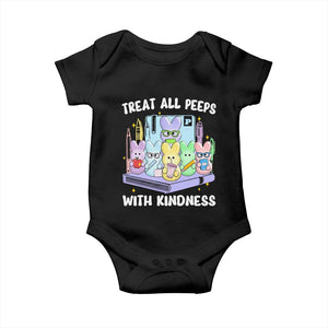 Teachers Easter Baby Onesie Treat All Peeps With Kindness TS10 Black Print Your Wear