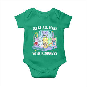 Teachers Easter Baby Onesie Treat All Peeps With Kindness TS10 Irish Green Print Your Wear