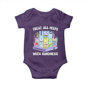 Teachers Easter Baby Onesie Treat All Peeps With Kindness TS10 Purple Print Your Wear