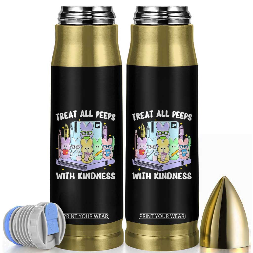 Teachers Easter Bullet Tumbler Treat All Peeps With Kindness TS10 Black Print Your Wear