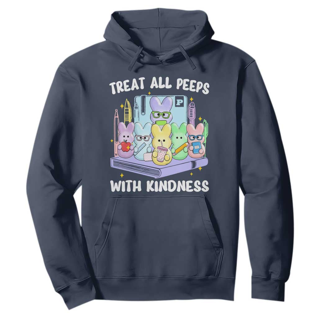 Teachers Easter Hoodie Treat All Peeps With Kindness TS10 Navy Print Your Wear