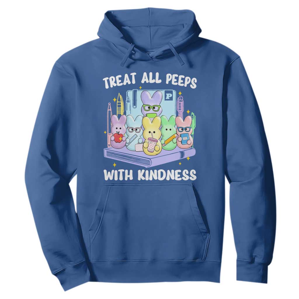 Teachers Easter Hoodie Treat All Peeps With Kindness TS10 Royal Blue Print Your Wear
