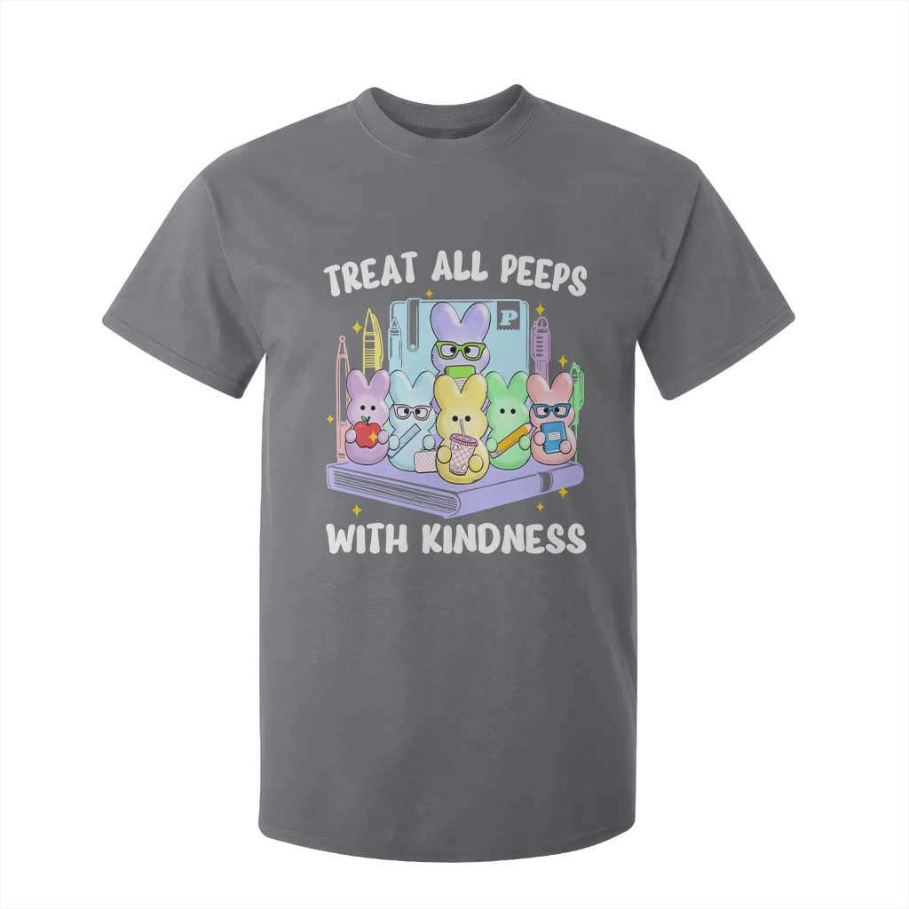 Teachers Easter T Shirt For Kid Treat All Peeps With Kindness TS10 Charcoal Print Your Wear