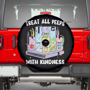 Teachers Easter Spare Tire Cover Treat All Peeps With Kindness TS10 Black Print Your Wear