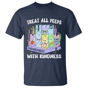 Teachers Easter T Shirt Treat All Peeps With Kindness TS10 Navy Print Your Wear